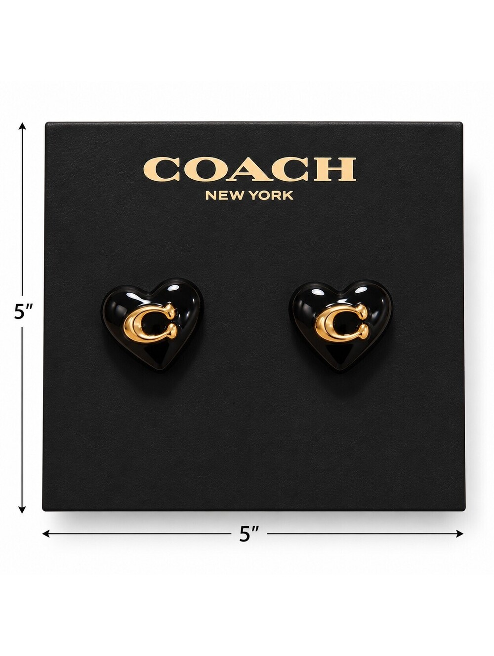 Coach Signature Heart Stud